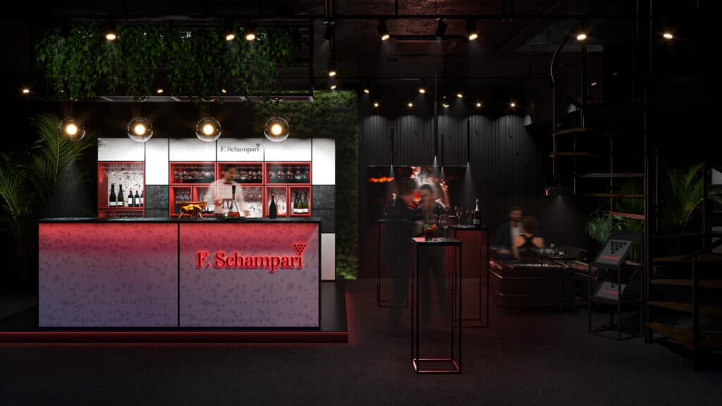Bar eventowy projektu Clever Frame — system wystawienniczy w praktyce