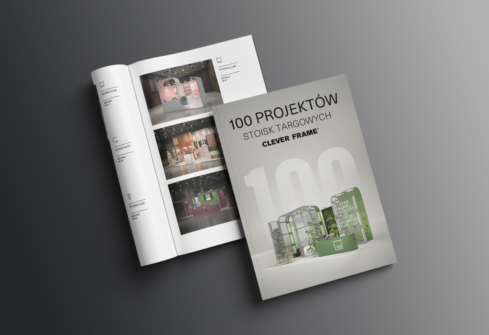 Katalog PDF – 100 projektów stoisk targowych – Clever Frame