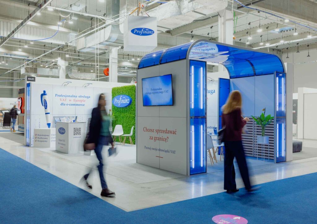 Profinanz modułowe stoisko targowe Clever Frame franczyza EXPO E Trade Show