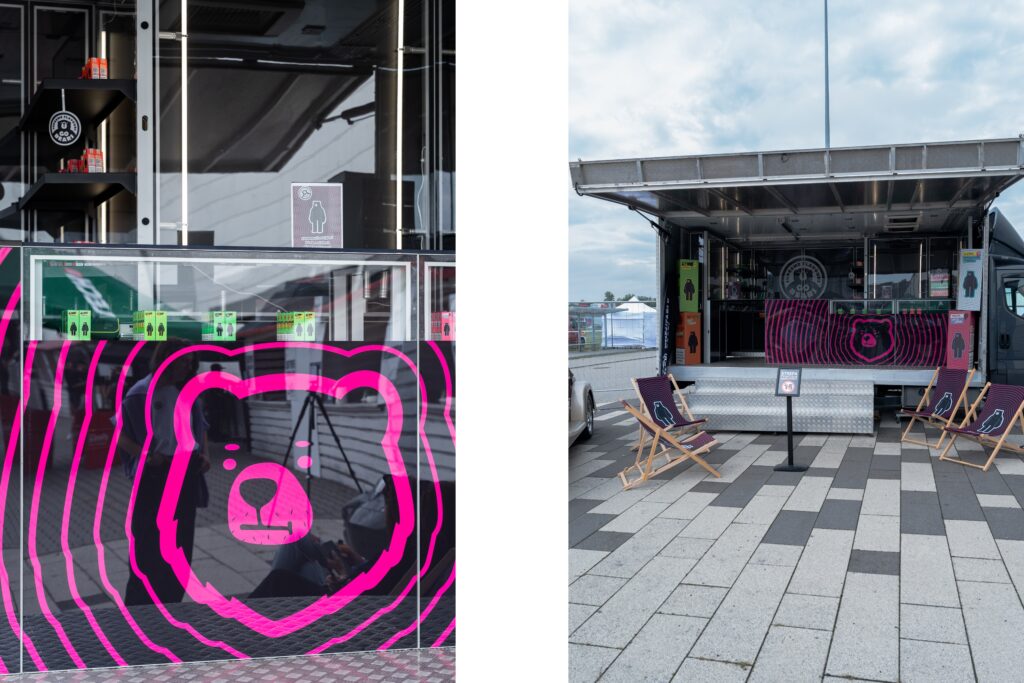 Shop truck marki Go Bears. Projekt i realizacja: Clever Frame - producent modułowych stoisk na targi
