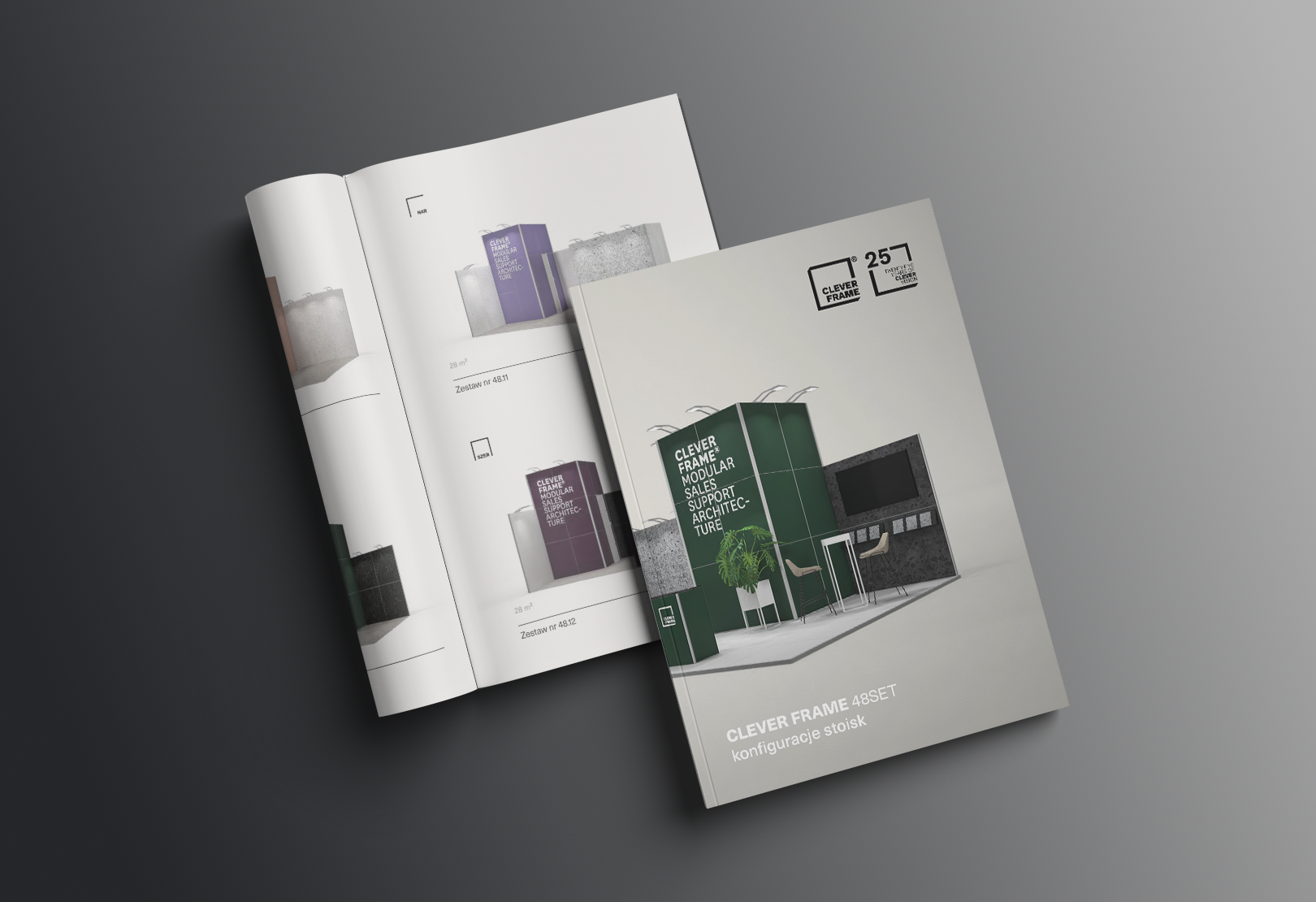 Katalog PDF – konfiguracje stoisk targowych z 48 ram – Clever Frame