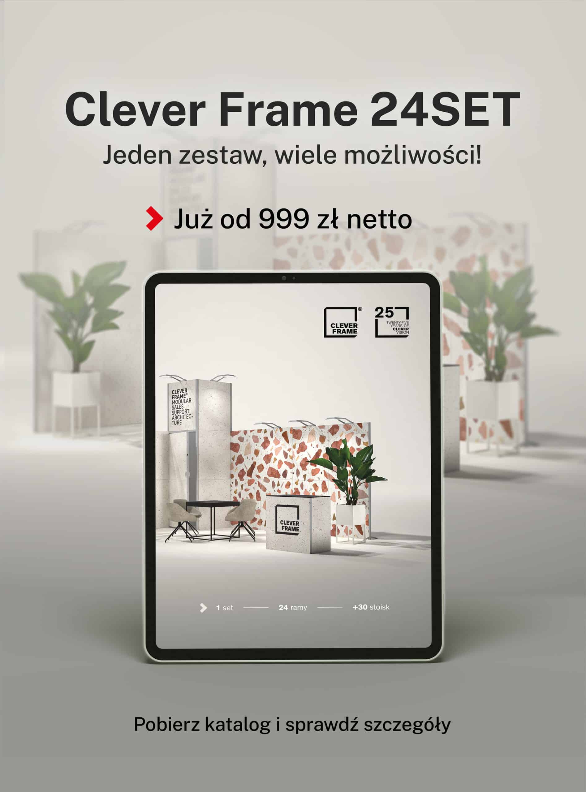 Clever Frame 24SET - zestaw do budowania stoisk na targi