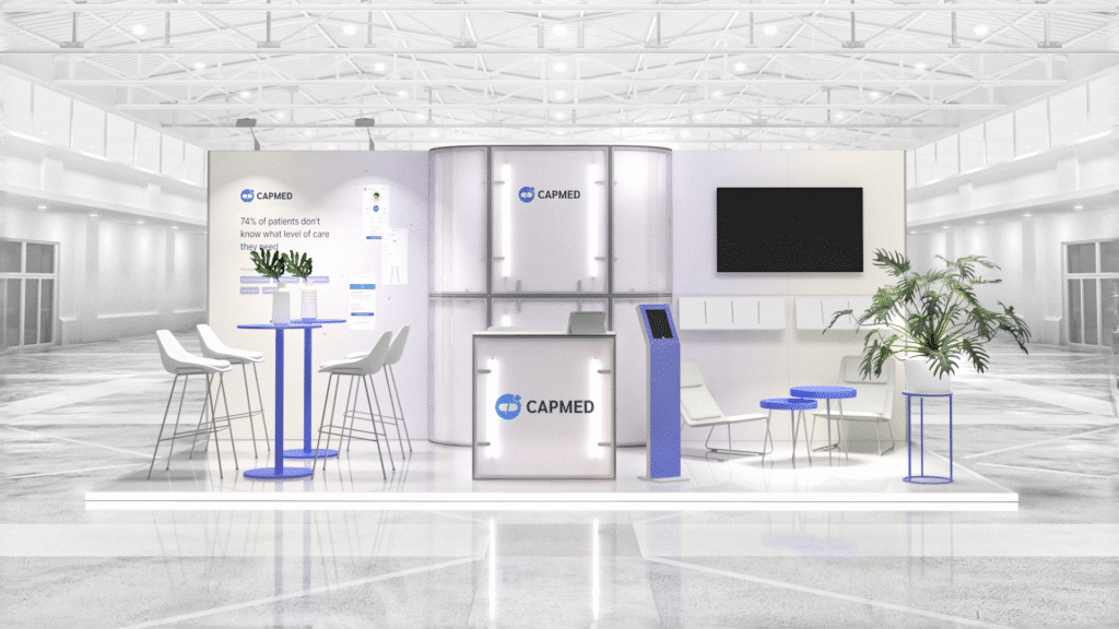 Stoisko na targi Dental Medica Show i inne targi medyczne — projekt Clever Frame