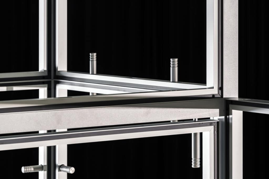 Stoisko targowe wielokrotnego użytku — aluminiowa konstrukcja Clever Frame