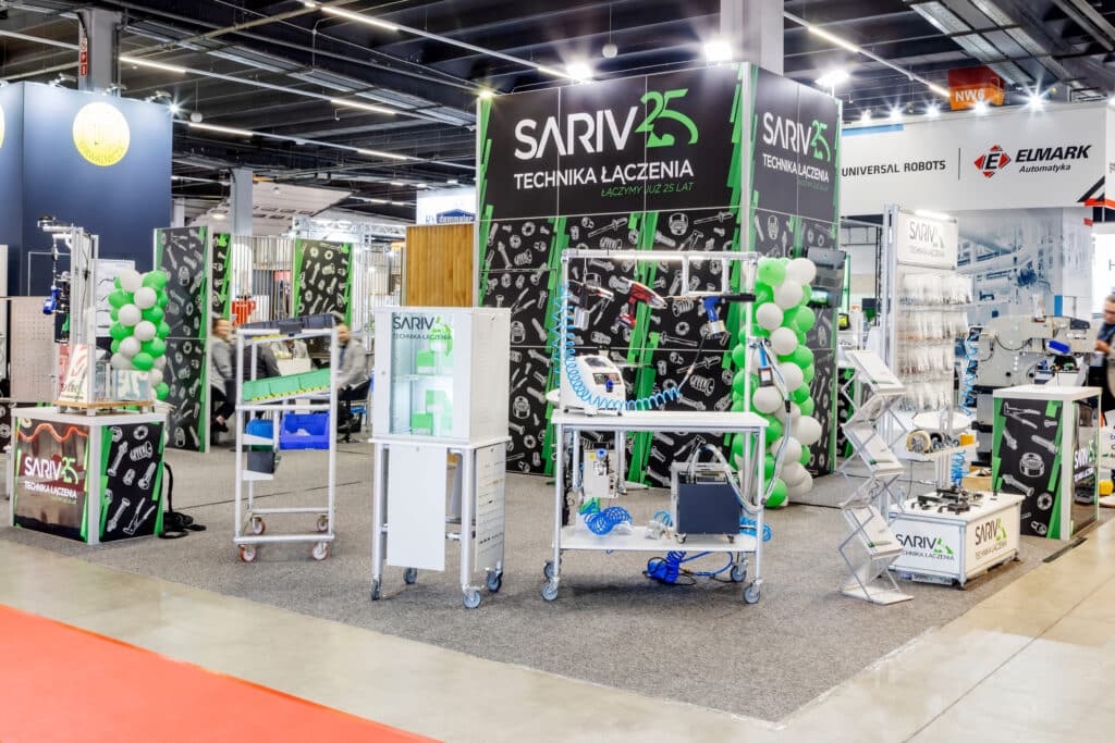 Stoisko targowe Sariv na targach przemysłowych STOM-TOOL 2025 w Kielcach