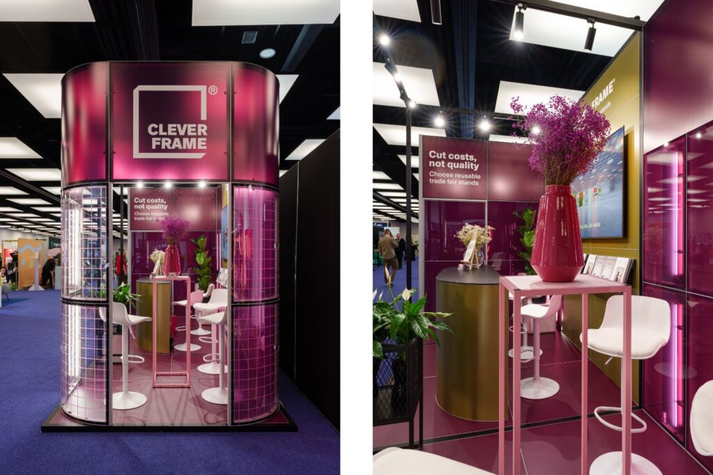 Zabudowa targowa w systemie modułowym. Stoisko targowe zaprezentowane na konferencji I love Marketing & Technology