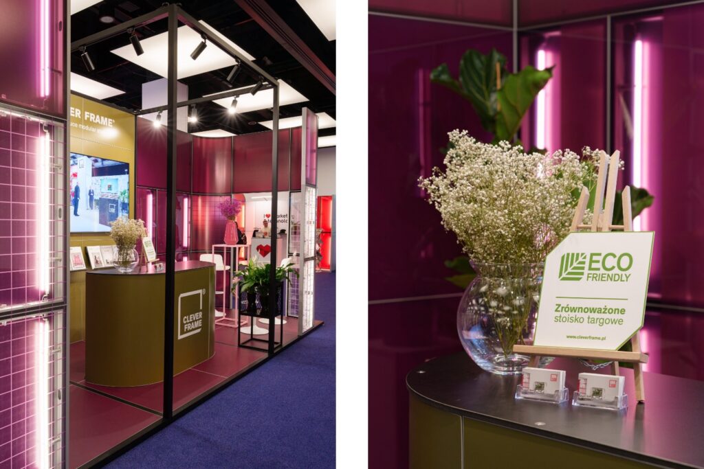 Stoisko targowe zaprezentowane na konferencji I love Marketing & Technology. Projekt i realizacja: Clever Frame 