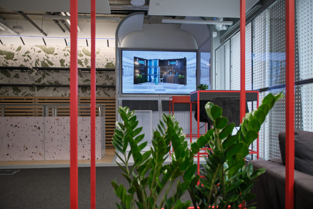 Ekspozycja prezentująca modułowe stoiska na targi. Showroom Clever Frame Warszawa