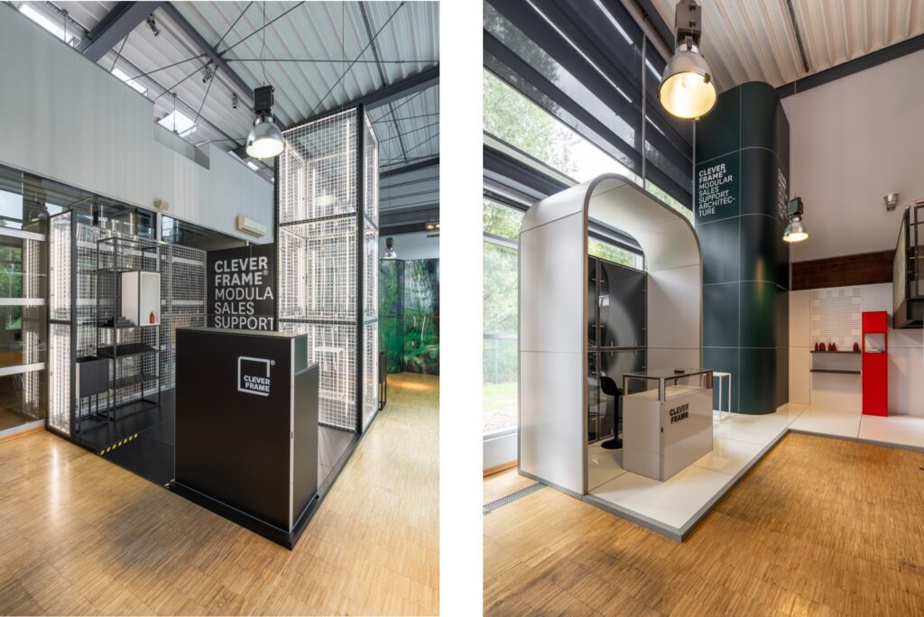 Ekspozycja stoisk na targi. Wrocławski showroom Clever Frame