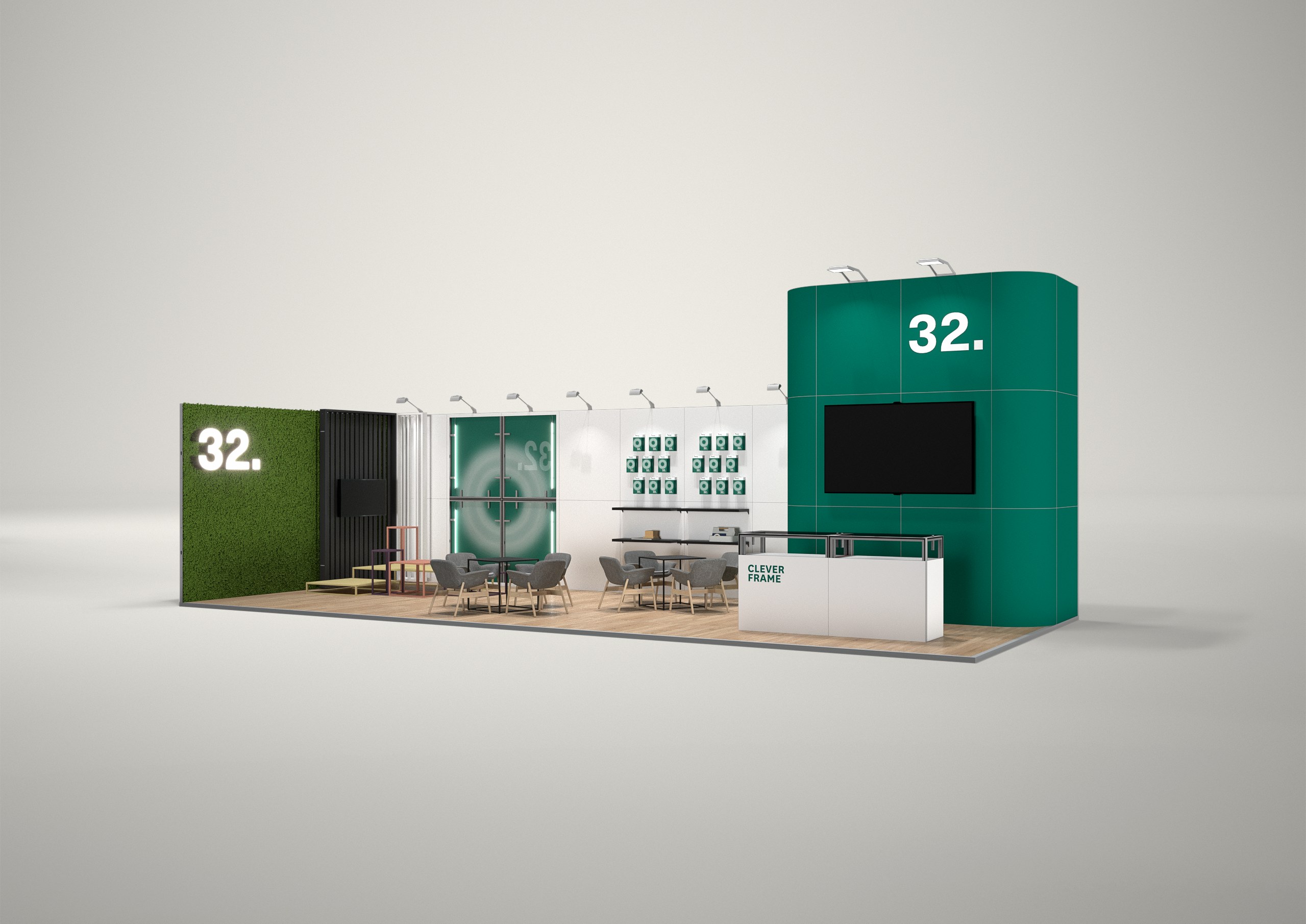 Stoisko targowe narożne 10x4m (40m²) – otwarta zabudowa narożna