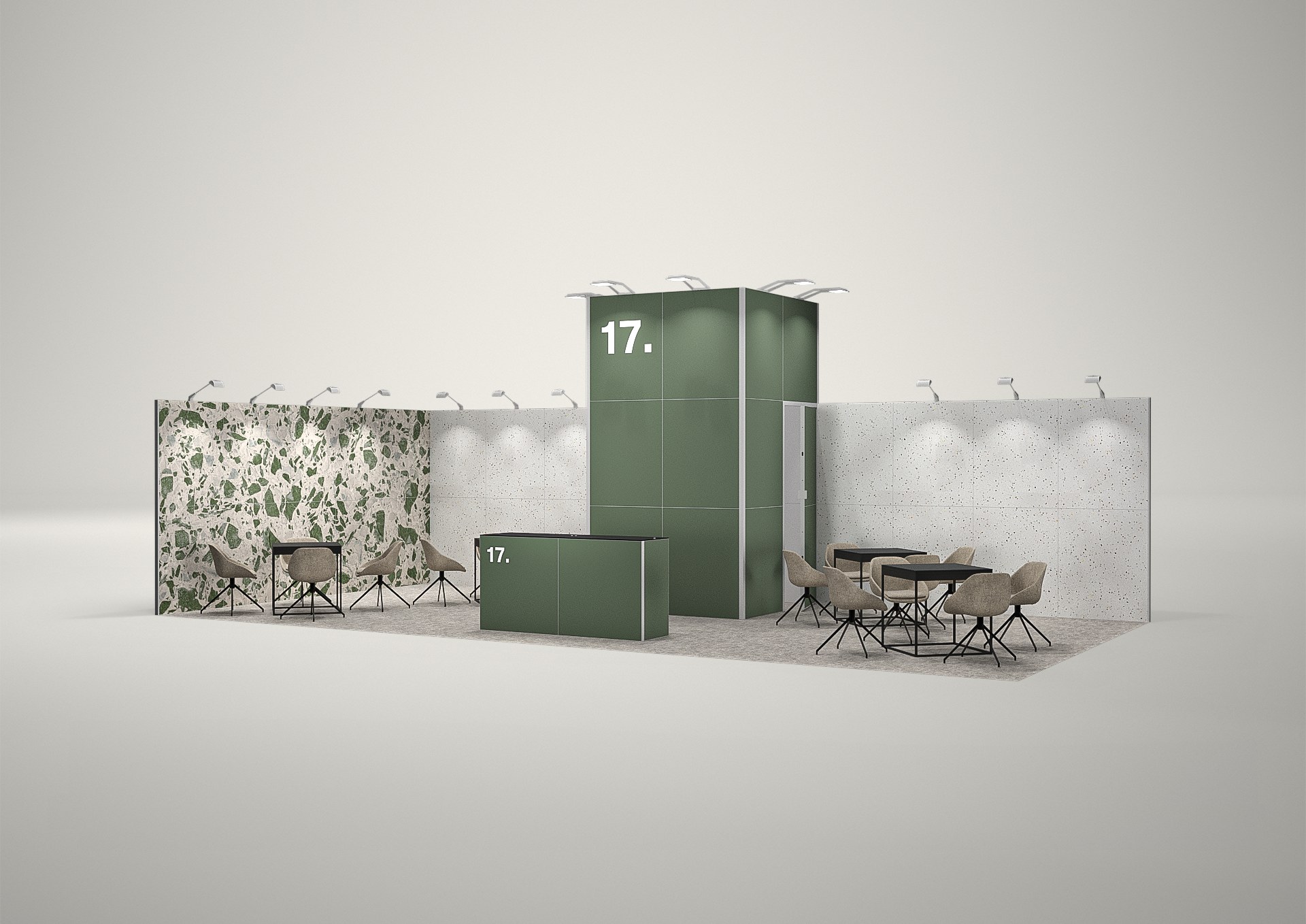 Stoisko targowe narożne 10x5m (50m²) – profesjonalne stoisko narożne