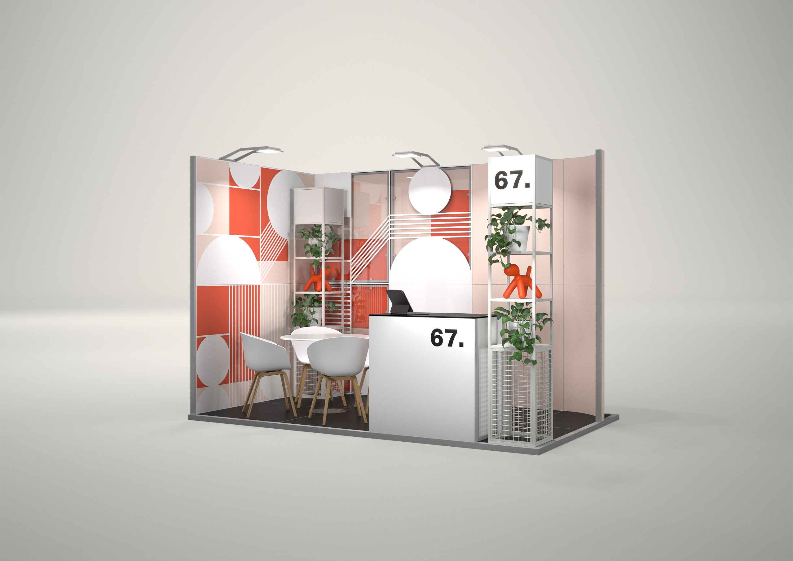 Stoisko targowe narożne 3x2m (6m²) – elegancka zabudowa narożna