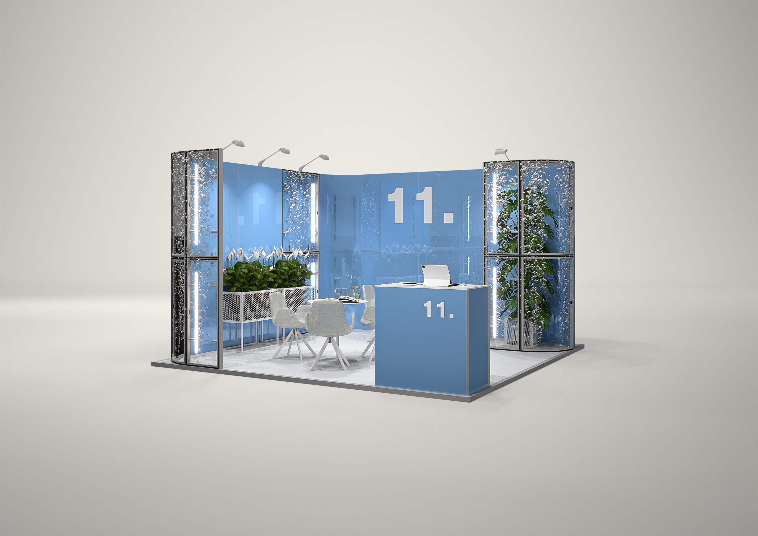 Stoisko targowe narożne 4x4m (16m²) – profesjonalne stoisko narożne