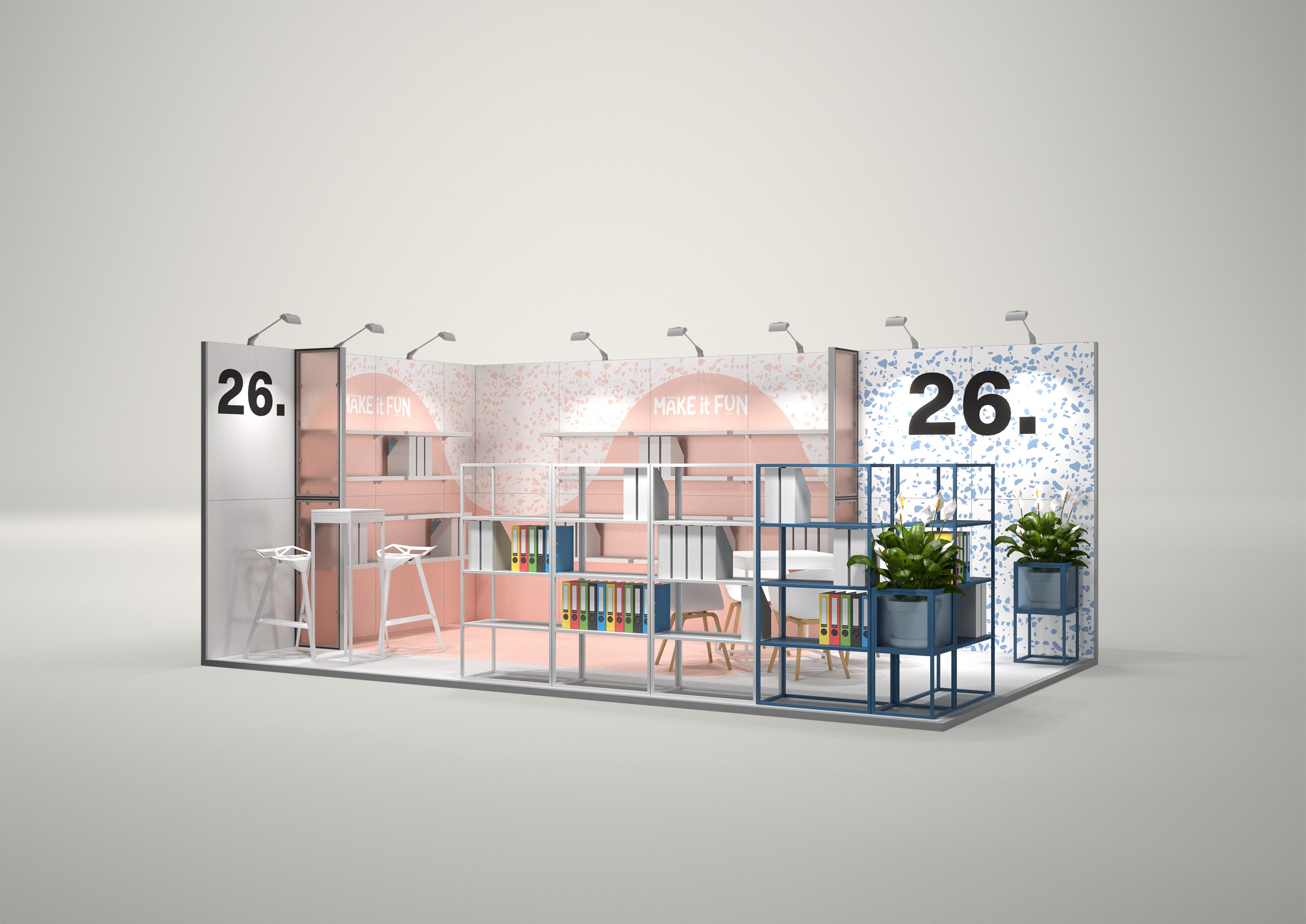 Stoisko targowe narożne 6x4m (24m²) – funkcjonalne stoisko narożne