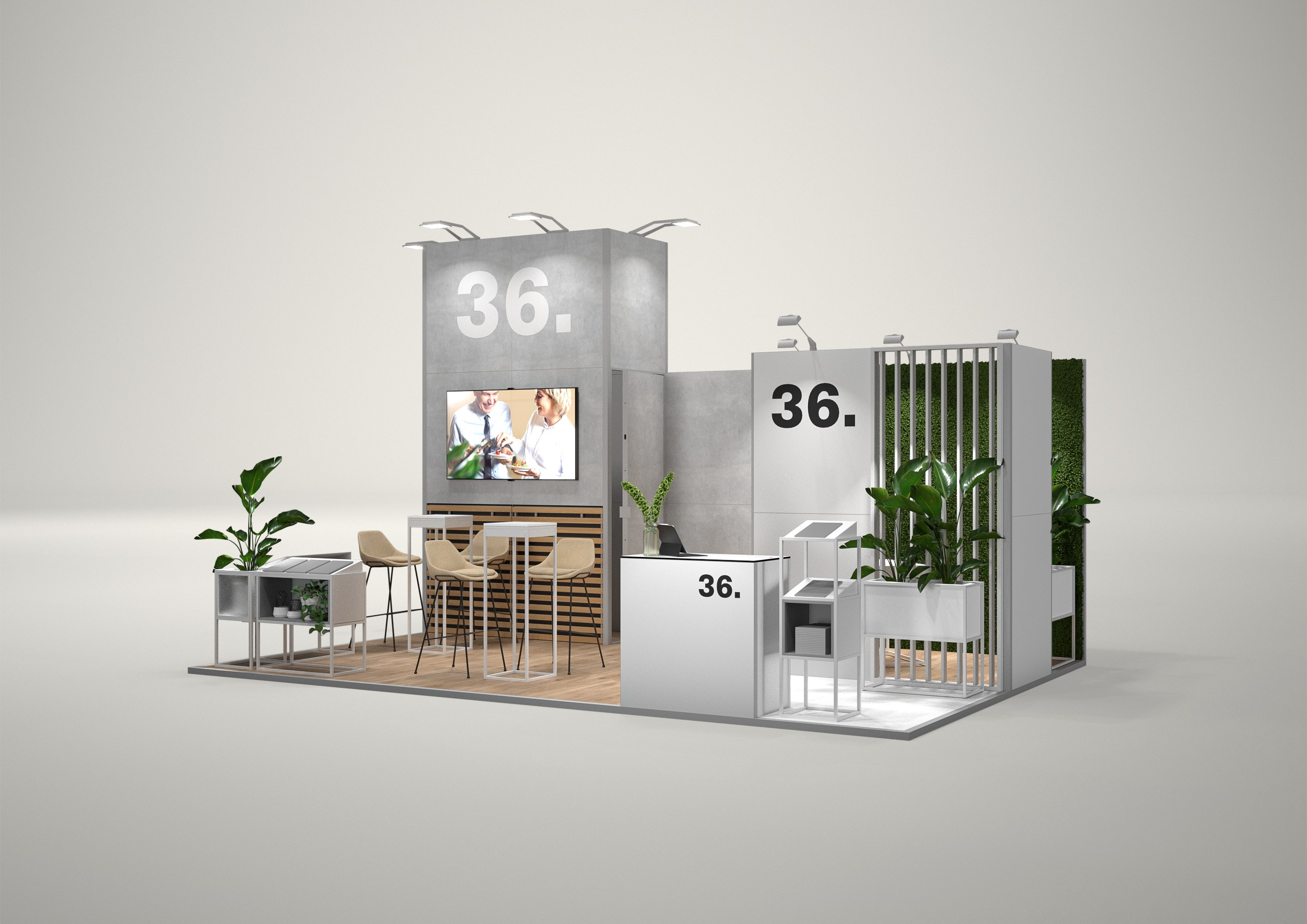 Stoisko targowe narożne 6x4m (24m²) – funkcjonalne stoisko narożne