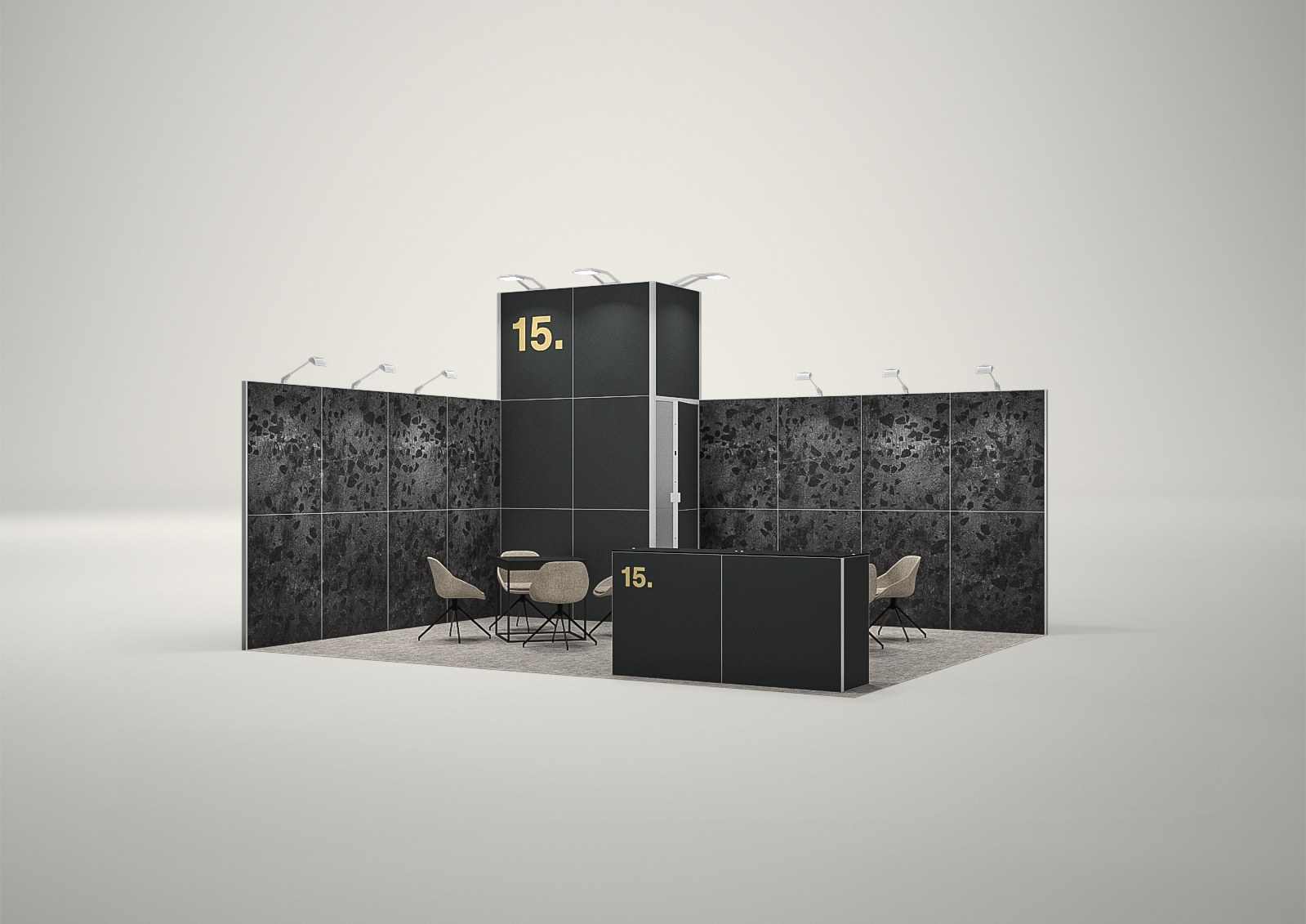 Stoisko targowe narożne 6x5m (30m²) – funkcjonalne stoisko narożne