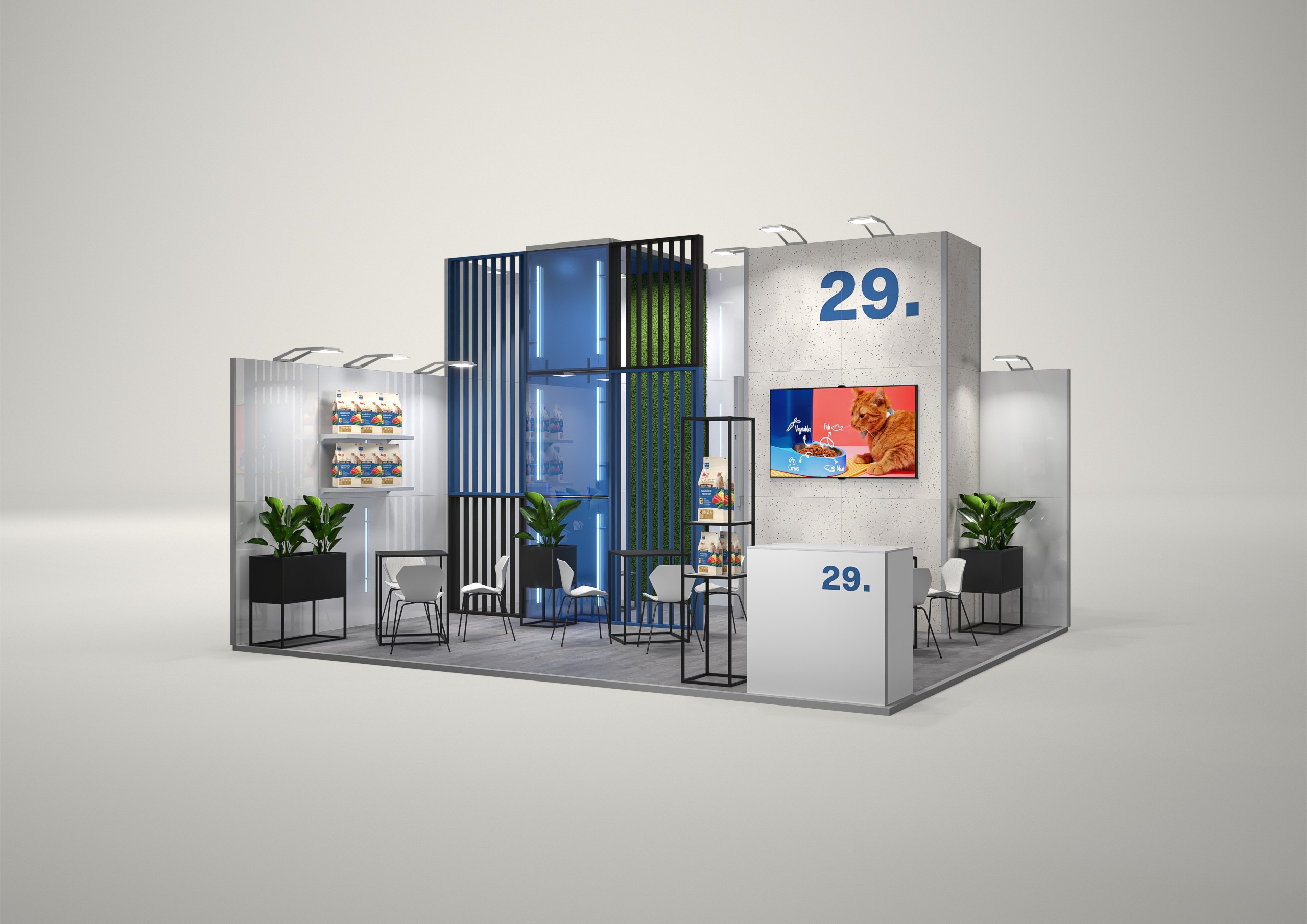 Stoisko targowe narożne 6x5m (30m²) – profesjonalne stoisko narożne