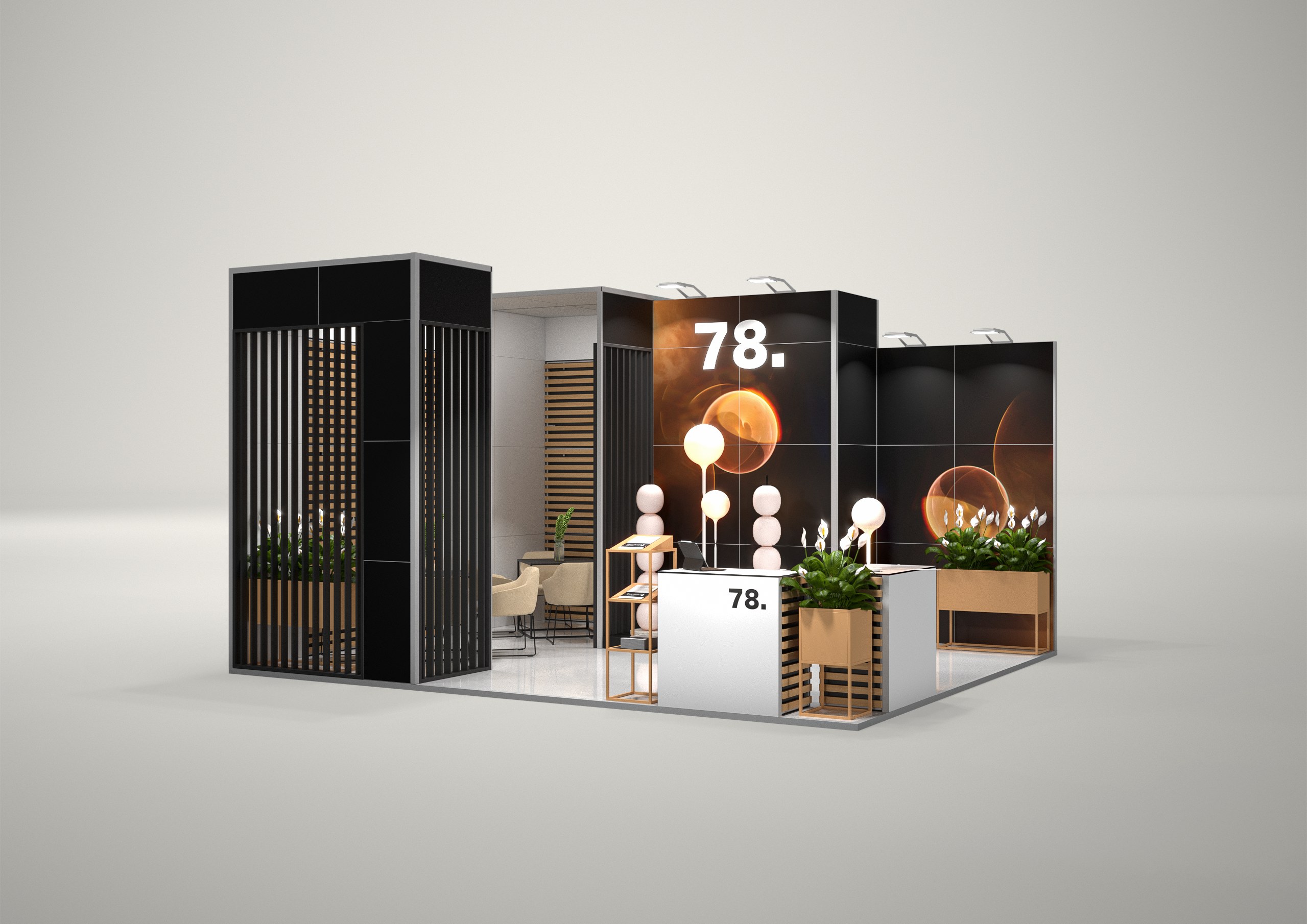 Stoisko targowe narożne 6x5m (30m²) – profesjonalne stoisko narożne