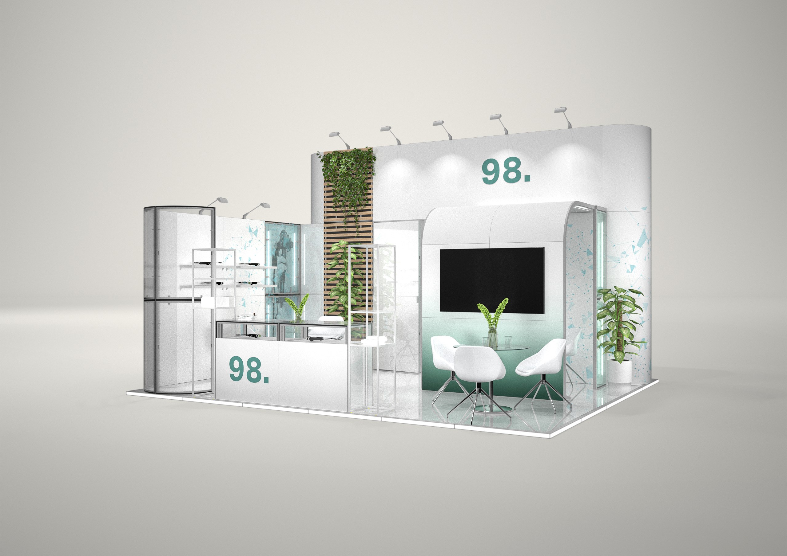 Stoisko targowe narożne 6x5m (30m²) – funkcjonalne stoisko narożne