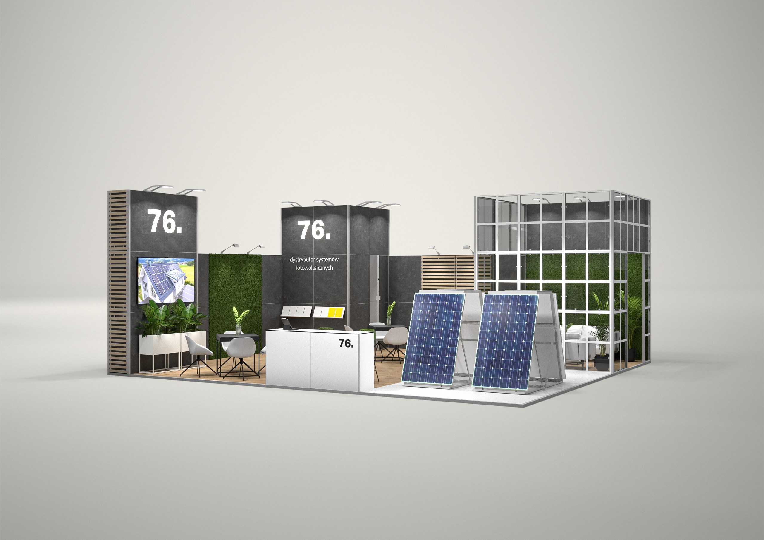 Stoisko targowe narożne 8x8m (64m²) – funkcjonalne stoisko narożne