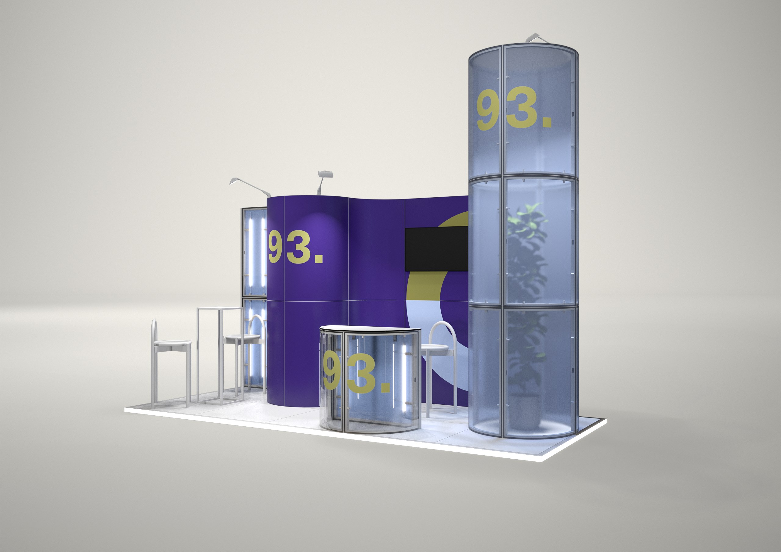 Stoisko targowe półwyspowe 5x2m (10m²) – nowoczesne stoisko półwyspowe