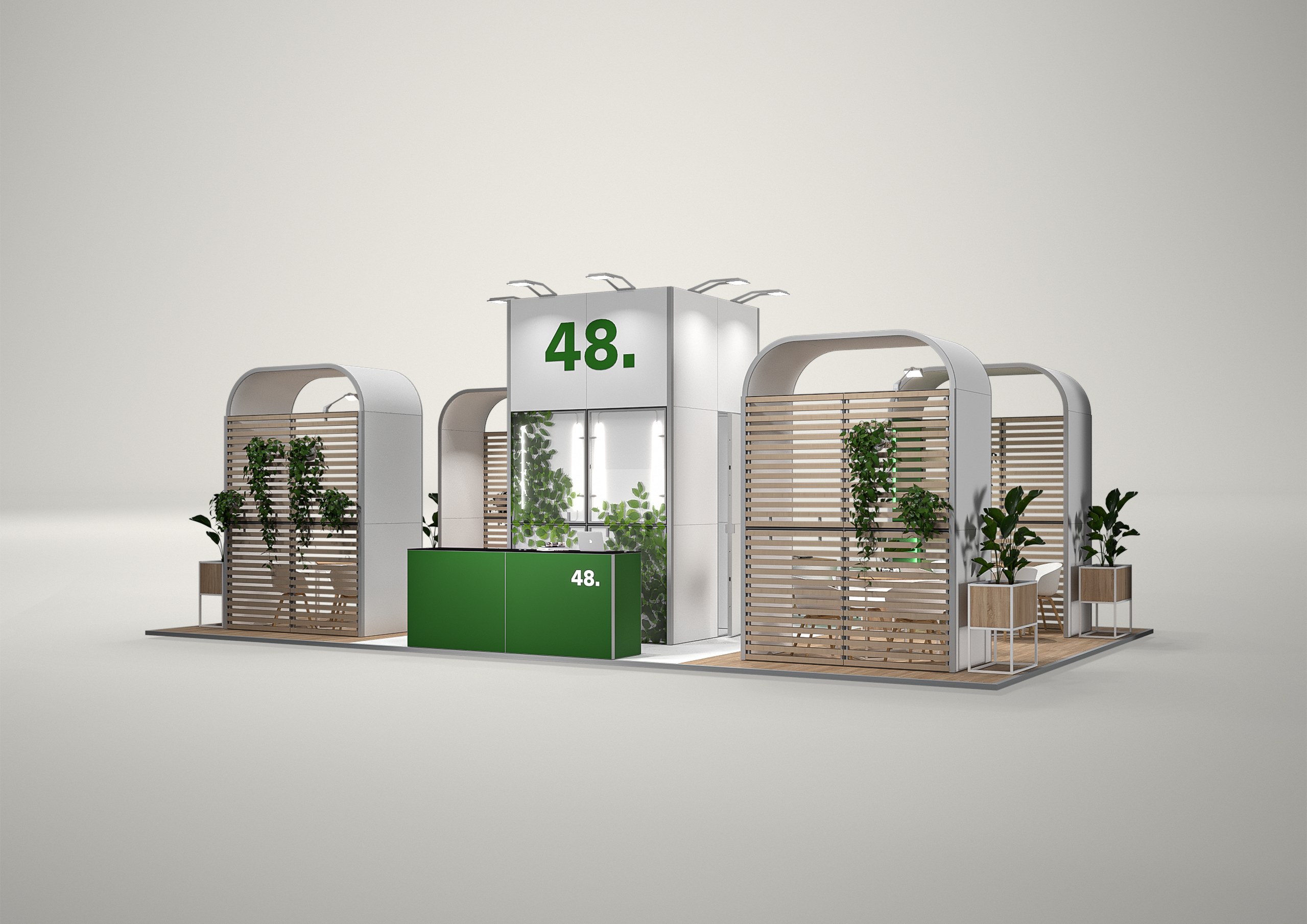 Stoisko targowe wyspowe 10x6m (60m²) – wyspowe stoisko dostępne z każdej strony