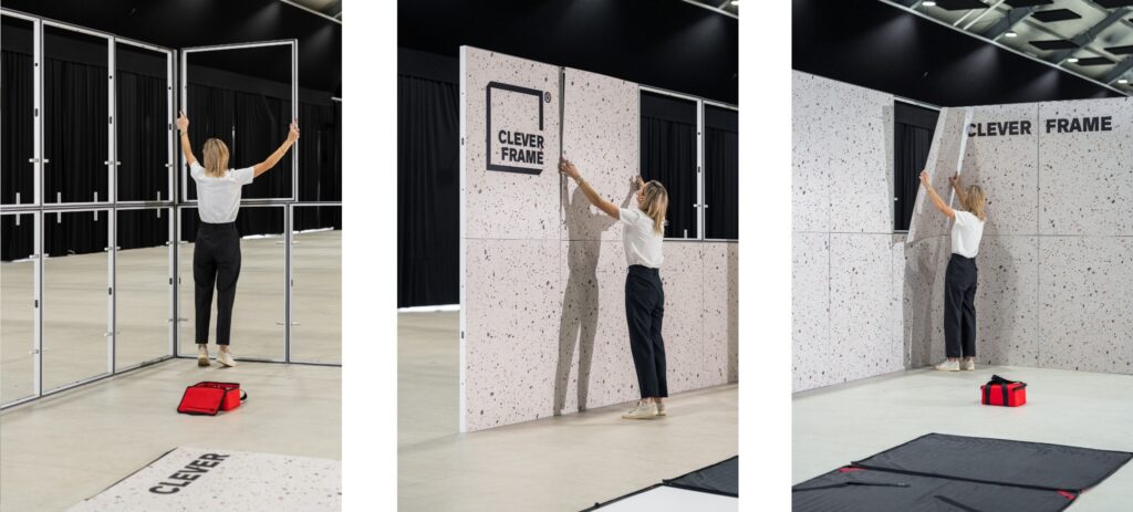 Zabudowa targowa w systemie modułowym. Projekt i realizacja: Clever Frame 